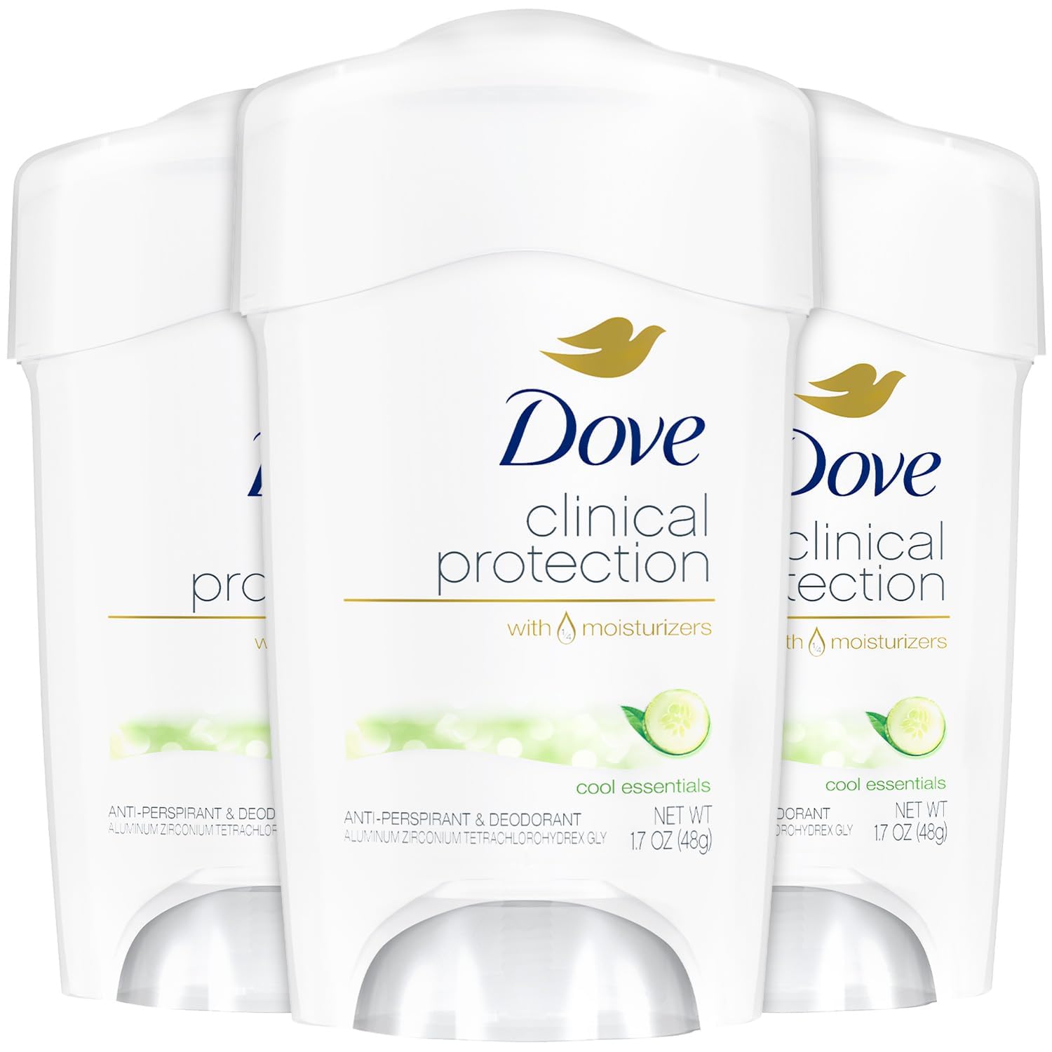Dove Clinical Protection Antiperspirant Deodorant, Cool Essentials 1.7 oz