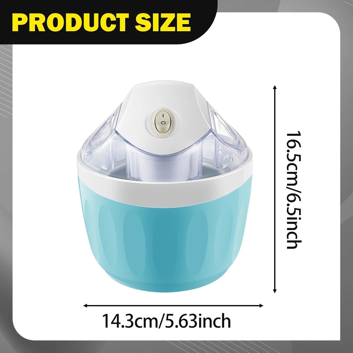 Ice Cream Maker Dessert Maker Space Saving Easy to Clean and Use Freezing Cup with Lid, Blue White