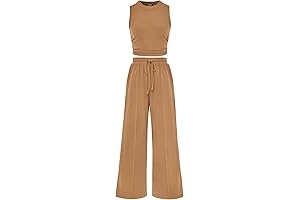 Stylish and Comfy: Women's Summer 2-Piece Ribbed Knit Lounge Set