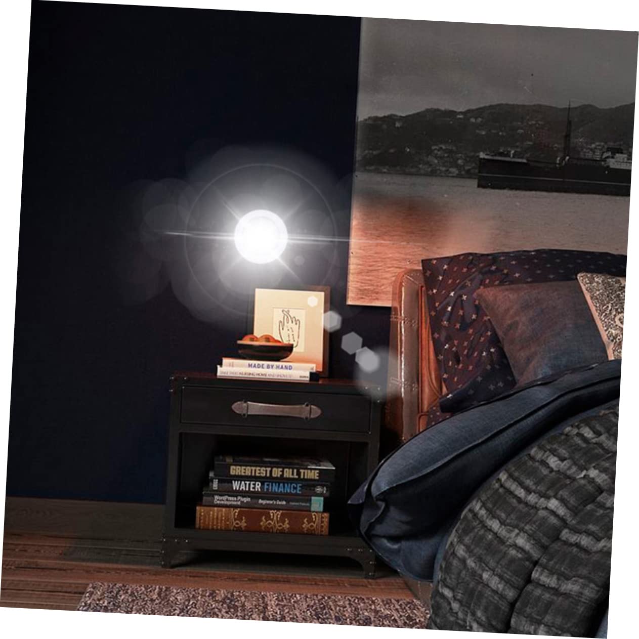 Lámpara Luz Nocturna inalámbrica Luz Nocturna LED Luz de Ambiente Lámpara Nocturna Recargable de PVC Blanca para niños pequeños lámpara