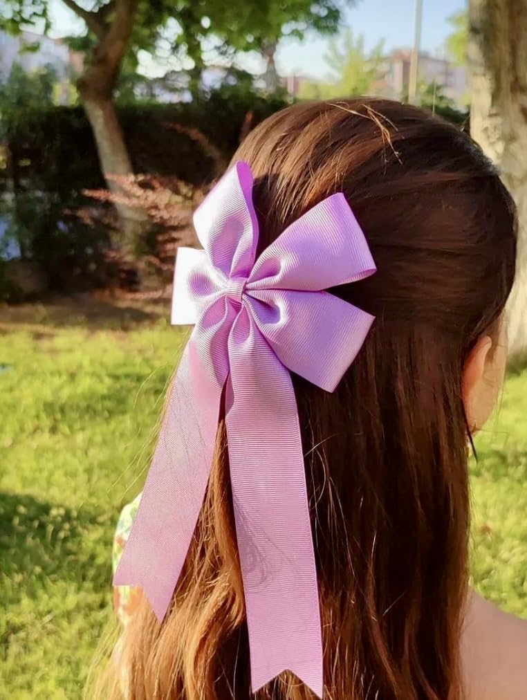 Tasarım Tokam Lila Fiyonk Uzun Kuyruklu Grogren Klipsli Saç Tokası