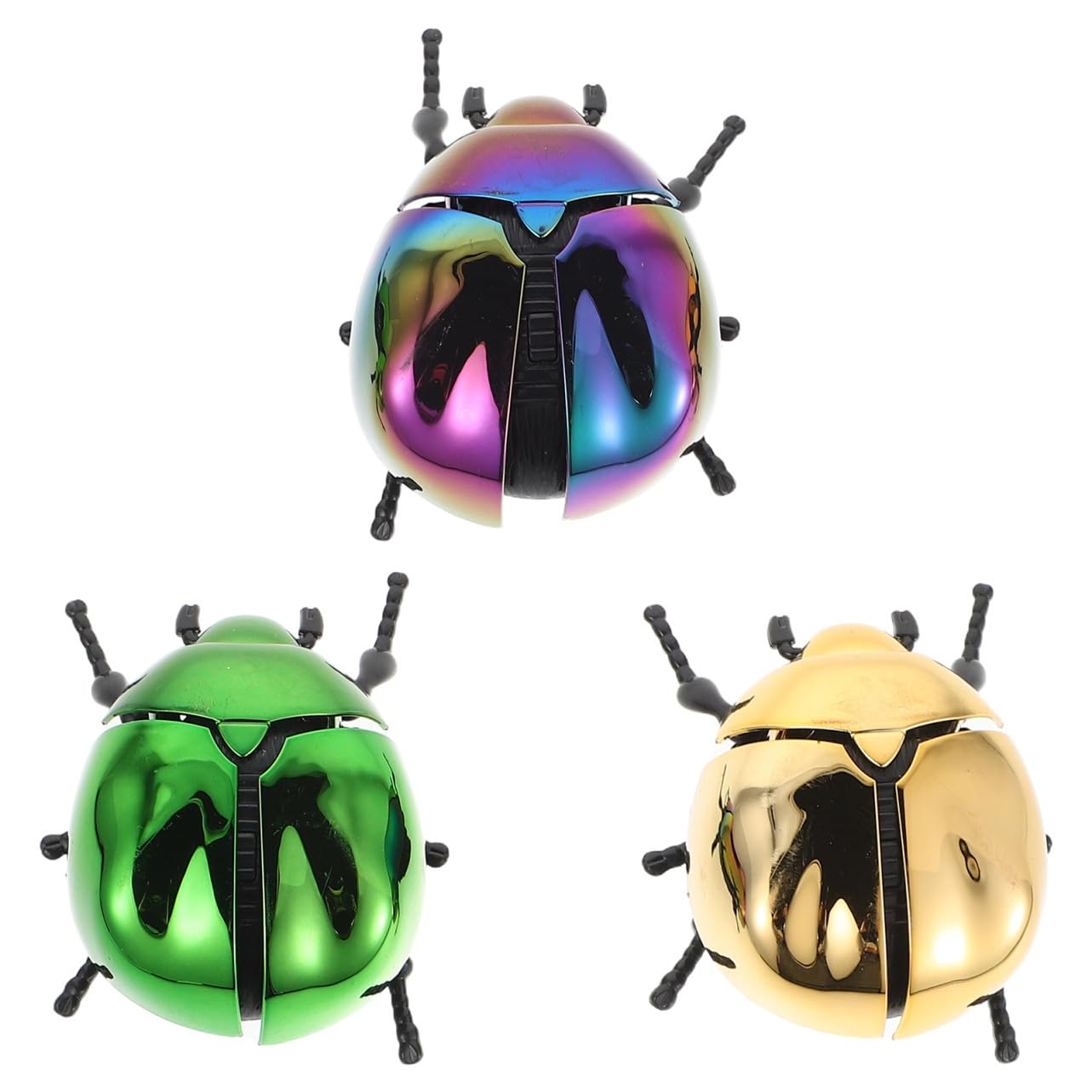 Milisten 3Pcs Realistic Wind-up Beetle Toys - Shaking Head and Tail Mechanical Insects - Lifelike Cockchafer Figures for Boys, Girls, Halloween Pranks and Educational Learning