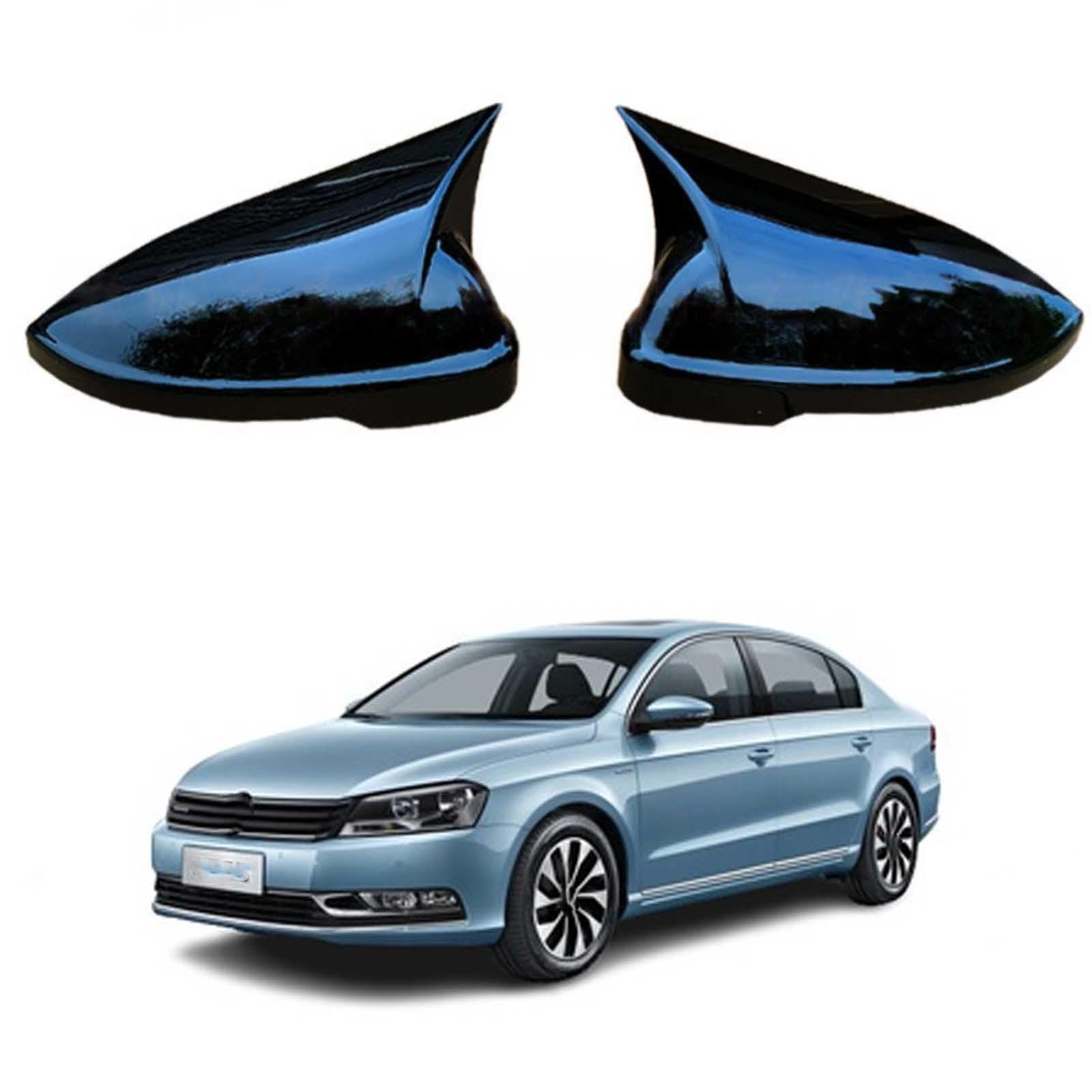 PAPEP Door Mirror Cover Caps for Volkswagen Magotan 2011-2016 Glossy black, Left Right Side Wing Rearview Mirror Cover Lid 2 Pieces Exterior Styling Accessory