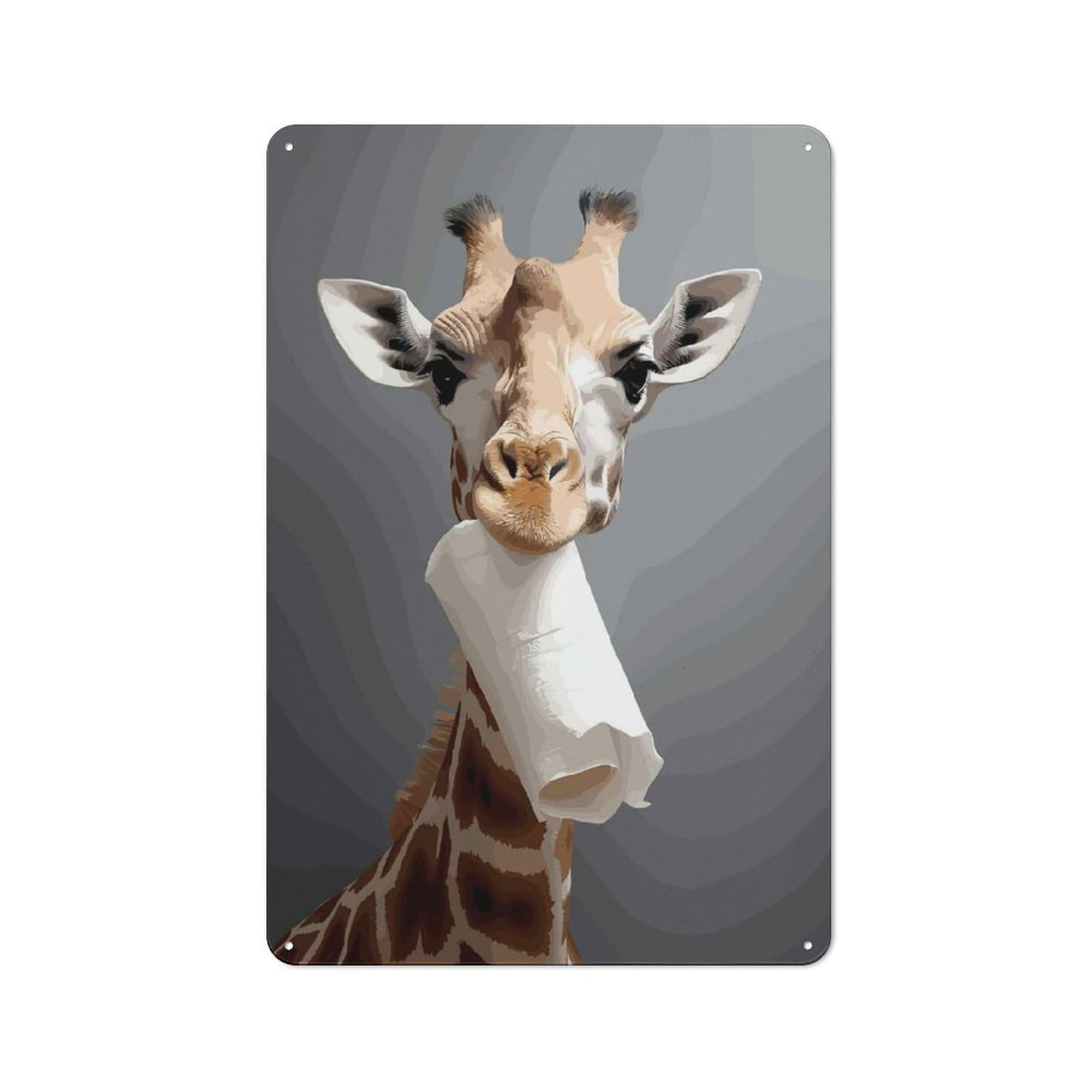 Toilet Giraffe Retro-style Tin Sign 30x20cm for Man Cave Or Games Room, A Metal Wall Feature for Games Rooms And Man Caves