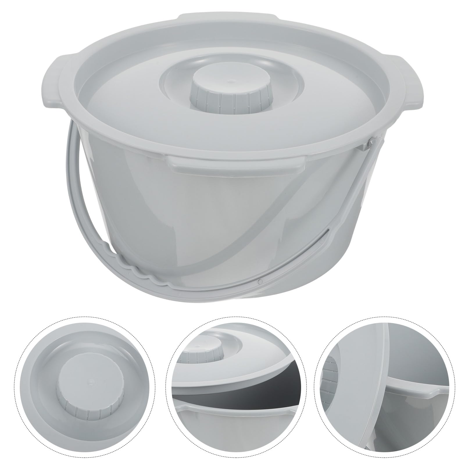 OUNONA Pot de Chambre Plastique Petit Format avec Couvercle Hermétique Poignée Portable Urinoir pour Personnes Âgées et Femmes Enceintes Toilette Mobile Pratique pour Usage à Domicile