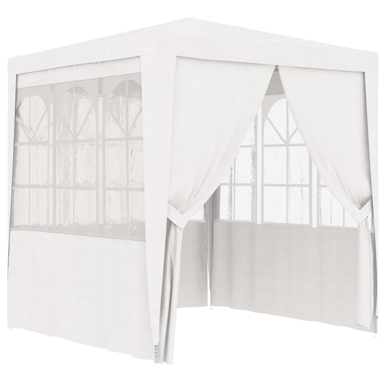Homgoday Casa Mobilia Gazebo Professionale con Pareti 2,5x2,5 m Bianco 90 g/m², Gazebo da Giardino, Gazebo Ombrellone da Giardino Spiaggia Pesca Esterno Antivento per Arredo Giardino Terrazzo Ambienti