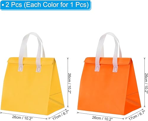 Miniatura 2 de PATIKIL Bolsa de almuerzo aislada, paquete de 2 loncheras térmicas a prueba de fugas, bolsa de mano para el trabajo, oficina, camping, picnic,