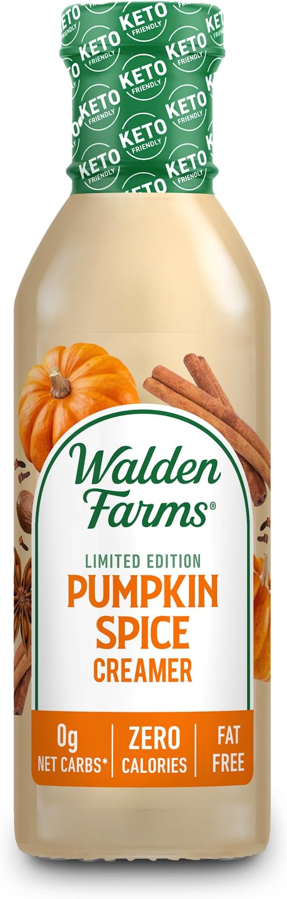 Walden Farms - Limited Edition Pumpkin Spice Cream, 12 oz Bottle: Creamy & Tasty, Vegan, Paleo & Keto