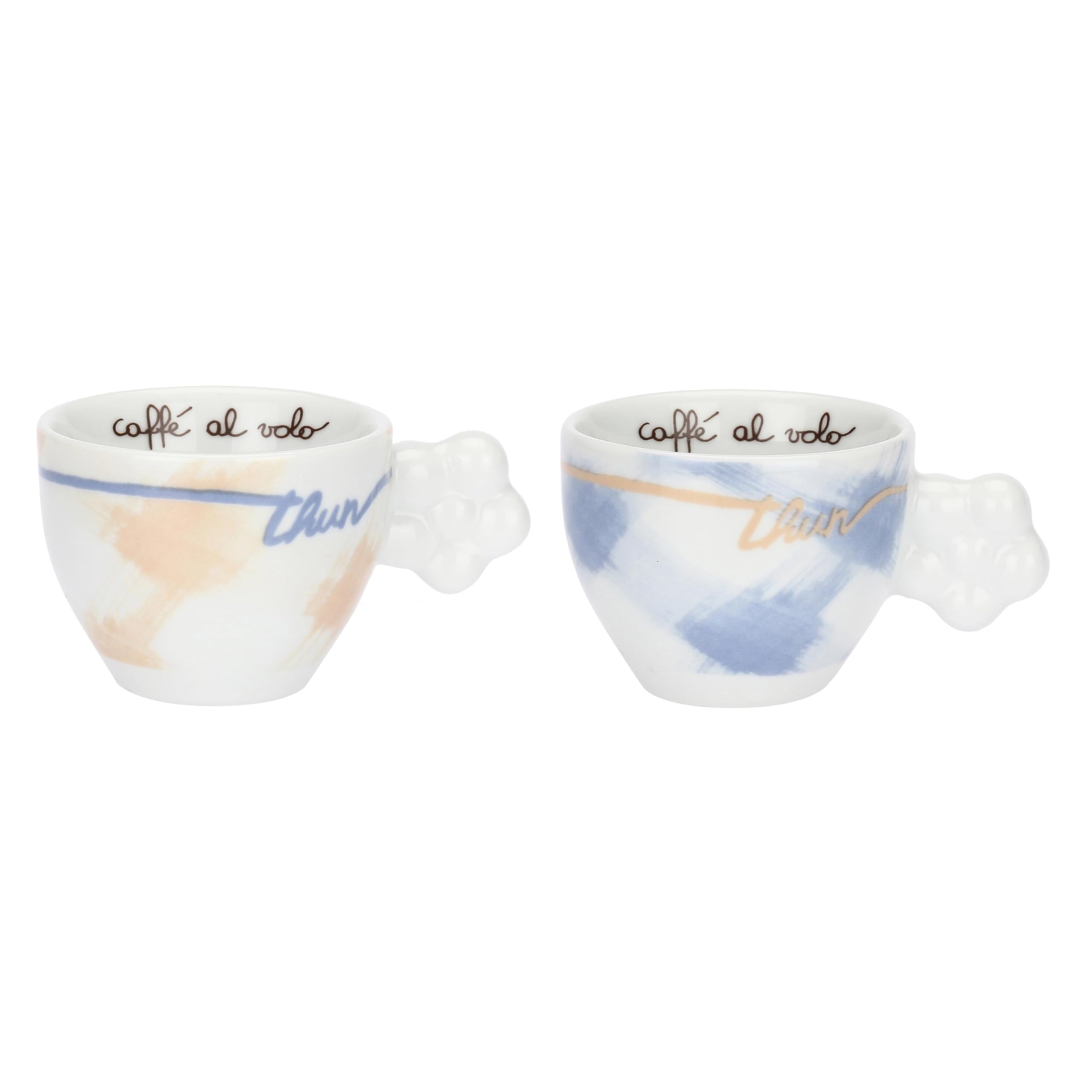 THUN Set 2 tazzine caffè con vassoio, porcellana, Collezione Giardino di Primavera, dimensione