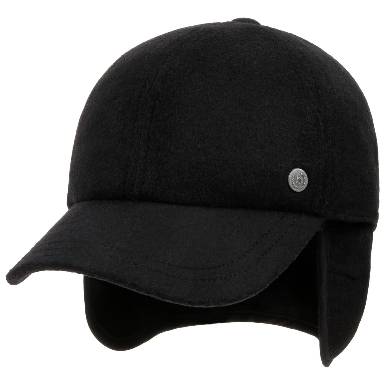 bugatti Windstopper Gore Cap Basecap Baseballcap Wintercap Outdoorcap Damen/Herren - Made in the EU Hinten geschlossen, mit Schirm, Schirm Herbst-Winter Herbst Winter - M (56-57 cm) schwarz