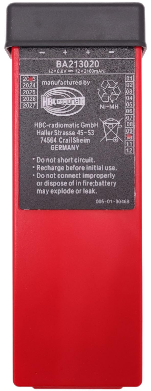 Lot de 3 piles rechargeables BA213020 6 V 2100 mAh Ni-MH HBC Radiomatic BA213020 BA214061 FUB10AA pour grue HBC télécommandée