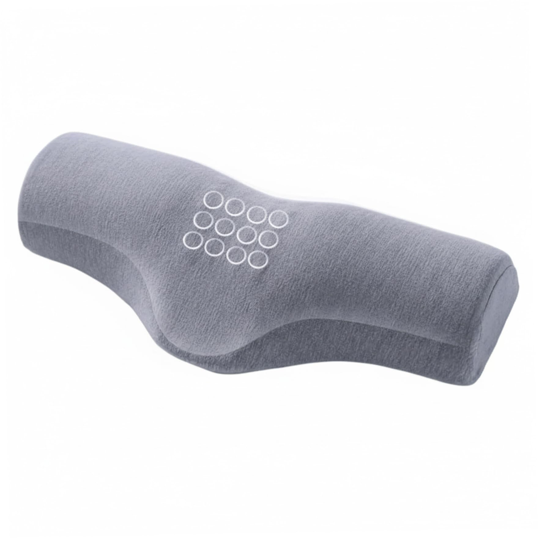 Mckenzie Cervical Roll Memory Foam Neck Pillow For Sleeping, Cervical Support Pillow With Ergonomic Contour Design & Massage Points, Neck And Shoulder Relaxer Bolster, Light Gray craniocradle