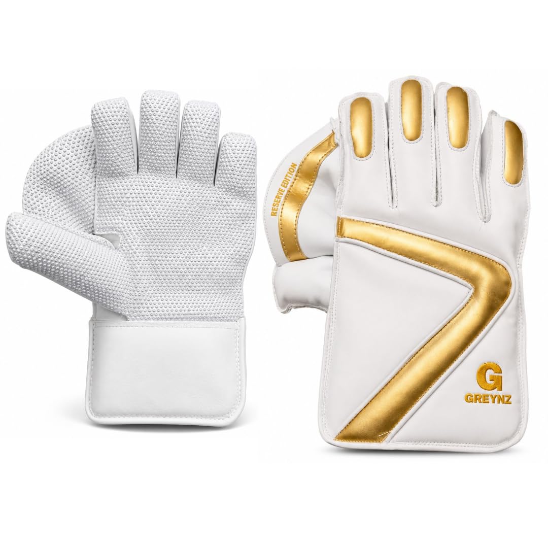Buy GREYNZ MS Dhoni White Wicket Keeping Gloves – Gold Edition