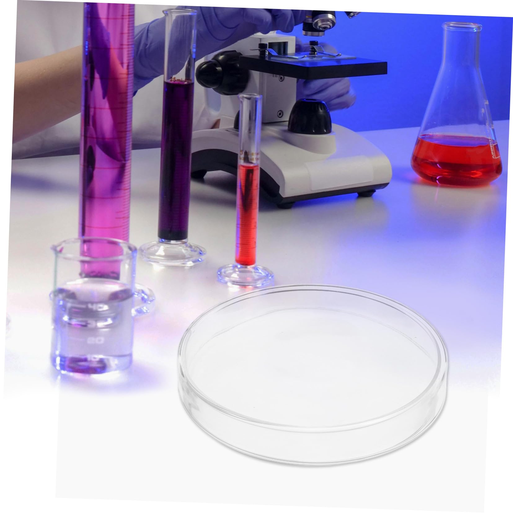 Placas de Petri de Vidrio Borosilicato con Tapa Resistentes Altas Temperaturas Autoclavables para Celular y Microbiológicos Laboratorio