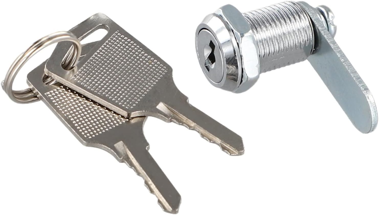 Aluminum Alloy Drawer Lock for Filing Cabinets, Mailboxes, Tool Cabinets & Lockers – Cam Lock with 12mm Aperture, Zinc Alloy Mechanism, Includes 2 Keys and