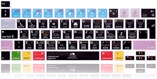 XHLWZR EU/UK Logic Pro X Shortcuts Hotkey Silicone Keyboard Cover for MacBook Pro 16 inch A2141 2019/2022 Pro 13 M2, for MacBook Pro 13 Magic Keyboard & MacBook Pro M1 Chip A2338/A2251/A2289 2020+