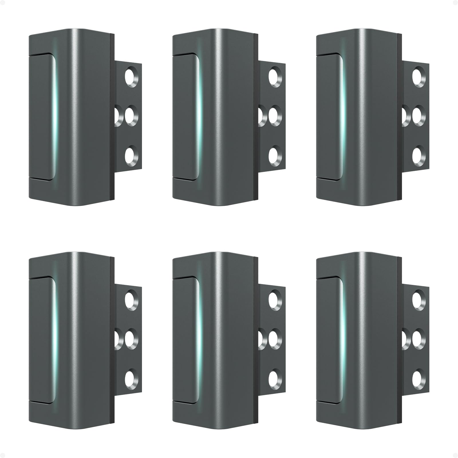 Greatalent 6Pack Home Security Door Reinforcement Lock Childproof, Door Lock for Kid Safety, Door Latch Stopper for Front Door Inside Top of Door, Aluminum Construction Finish