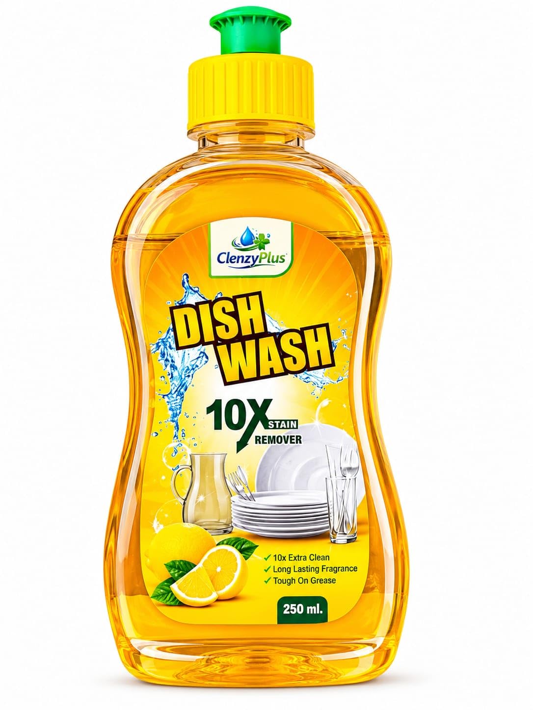Dish Wash Liquid, 10X Stain Remover, Lemon Fragrance, Tough on Grease, 250 ml-image-24