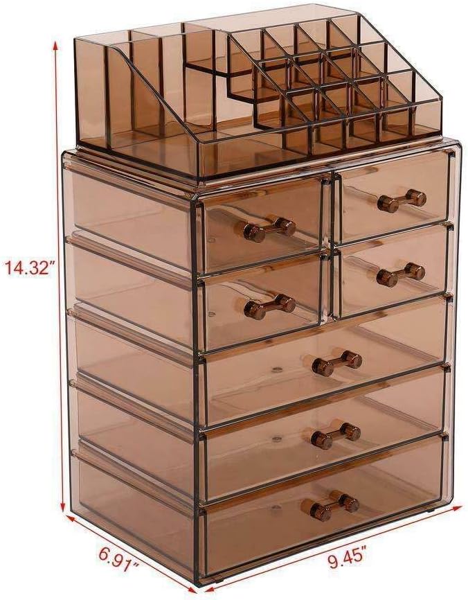 LKOP Large Acrylic Cosmetic Makeup Organizer Jewelry Drawer Storage Box Display Case Cosmetic-display-cases Makeup organizer Bathroom organizer Makeup bag Storage cabinet Bathroom storage Makeup