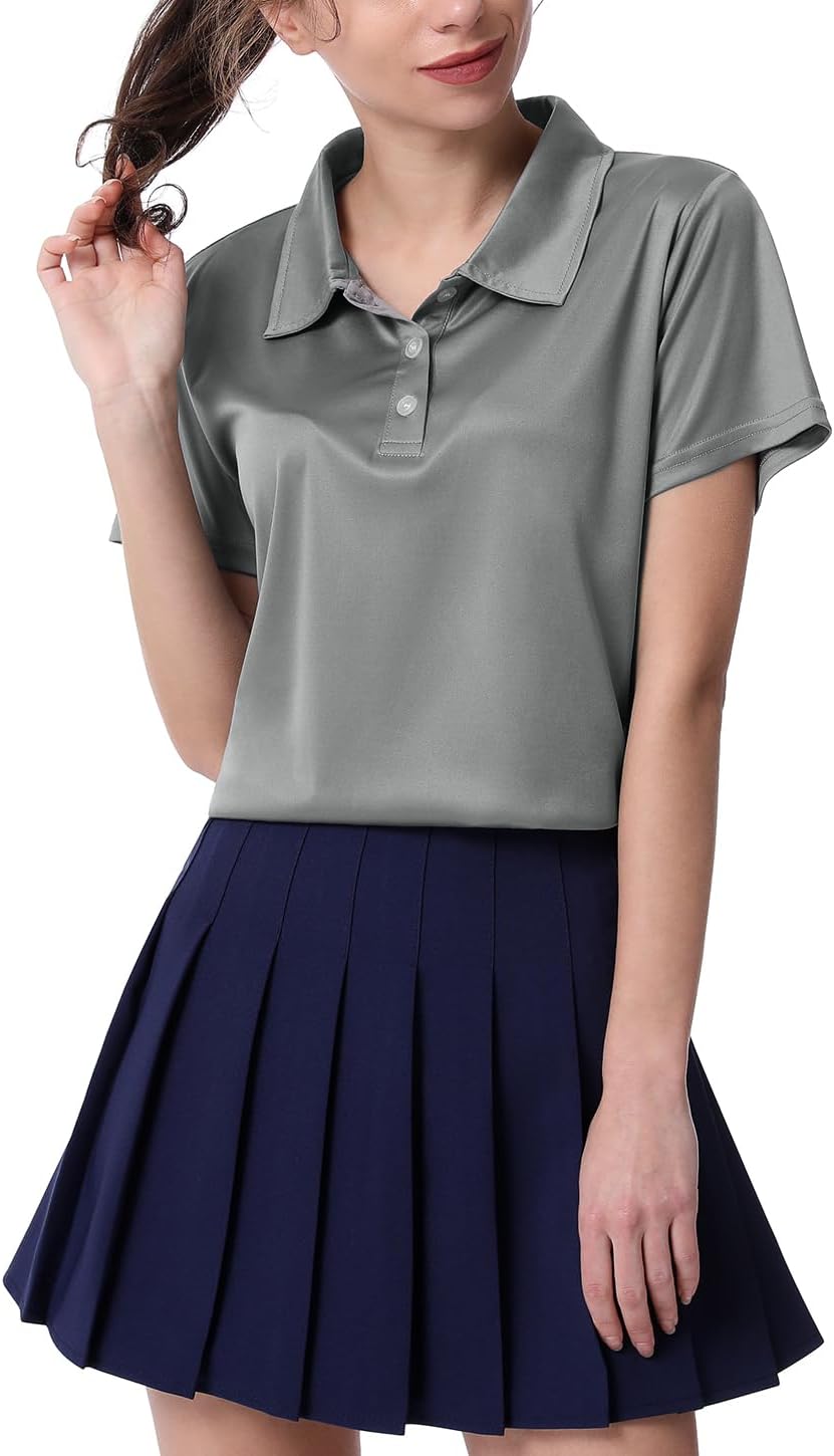3-Pack Women's Short-Sleeve Sport Polo Shirts Quick Dry Moisture-Wicking Activewear Polos Tops for Work - Image 4