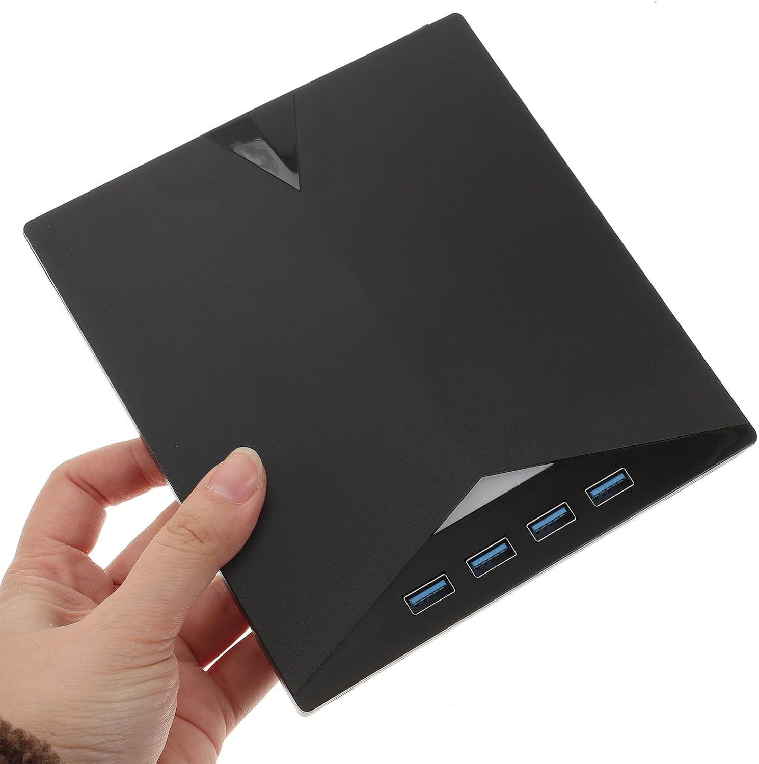 Portable USB CD DVD Drive External Burner with Memory Card Slot, Plastic Ultra DVD Writer Compatible with Laptops and Desktops, External Optical Drive for Notebook and Desktop Use