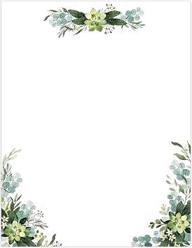 Great Papers! Lush Greenery Letterhead / 80 Floral Sheets 8.5" x 11" Beautiful Watercolor Botanical All Occasion Letter Paper