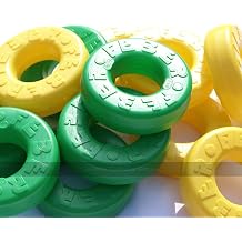 Set of 42 Spare disks for Mega 4 in a Line 21 Green, 21 Yellow