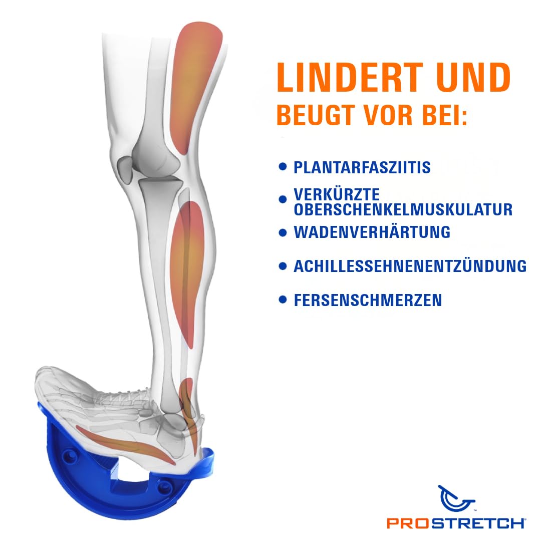 ProStretch Original Waden- & Fußdehner – Lindert Fersenschmerzen, Plantarfasziitis, Achillessehne – Rutschfest, Bis Größe 47