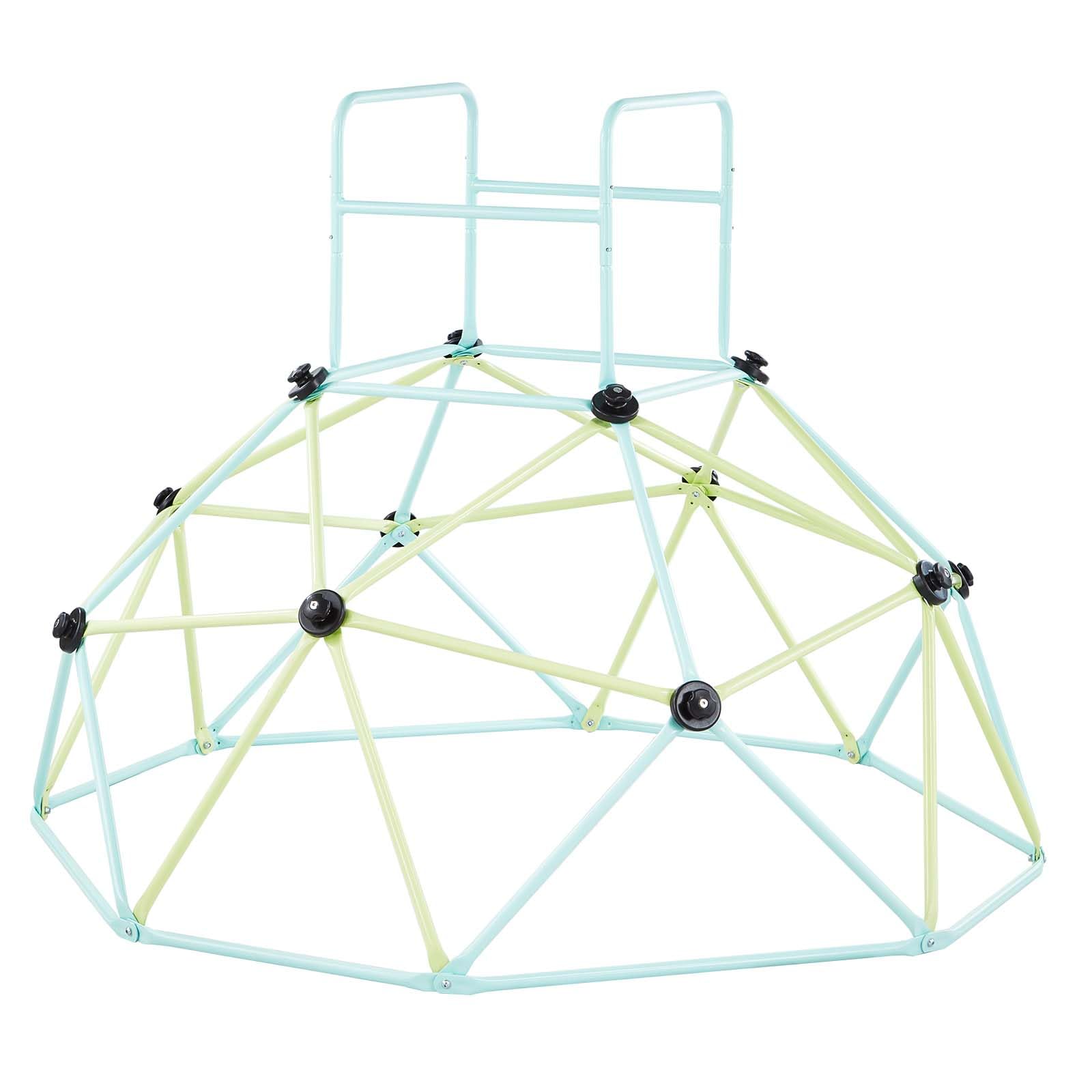 VEVOR Struttura da Arrampicata Geometrica a Cupola Larghezza 183 cm, Carico 270 kg, Attrezzatura da Arrampicata per Bambini dai 3 ai 10 Anni, Parco Giochi Giardino Esercizio da Esterno Blu Verde
