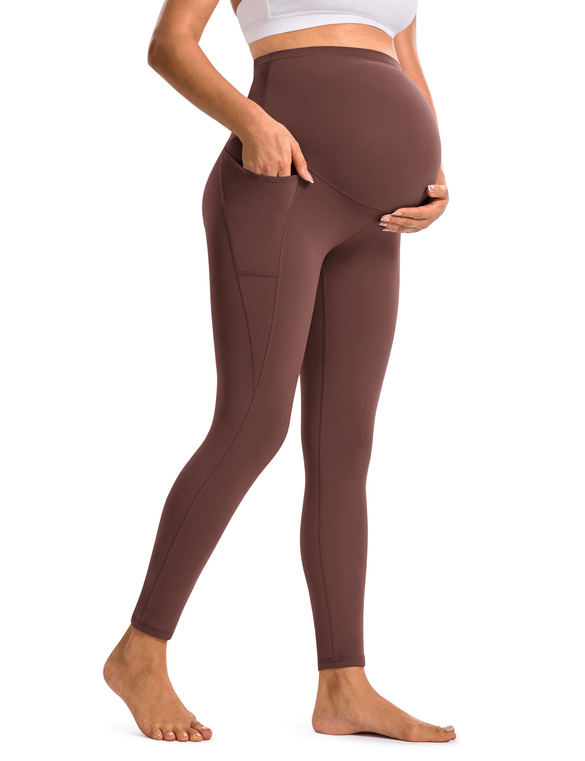 BAYDI Clouduxi Maternity Leggings with Pockets Over The Belly 25" - Buttery Soft Yoga Workout Active Pregnancy Pants