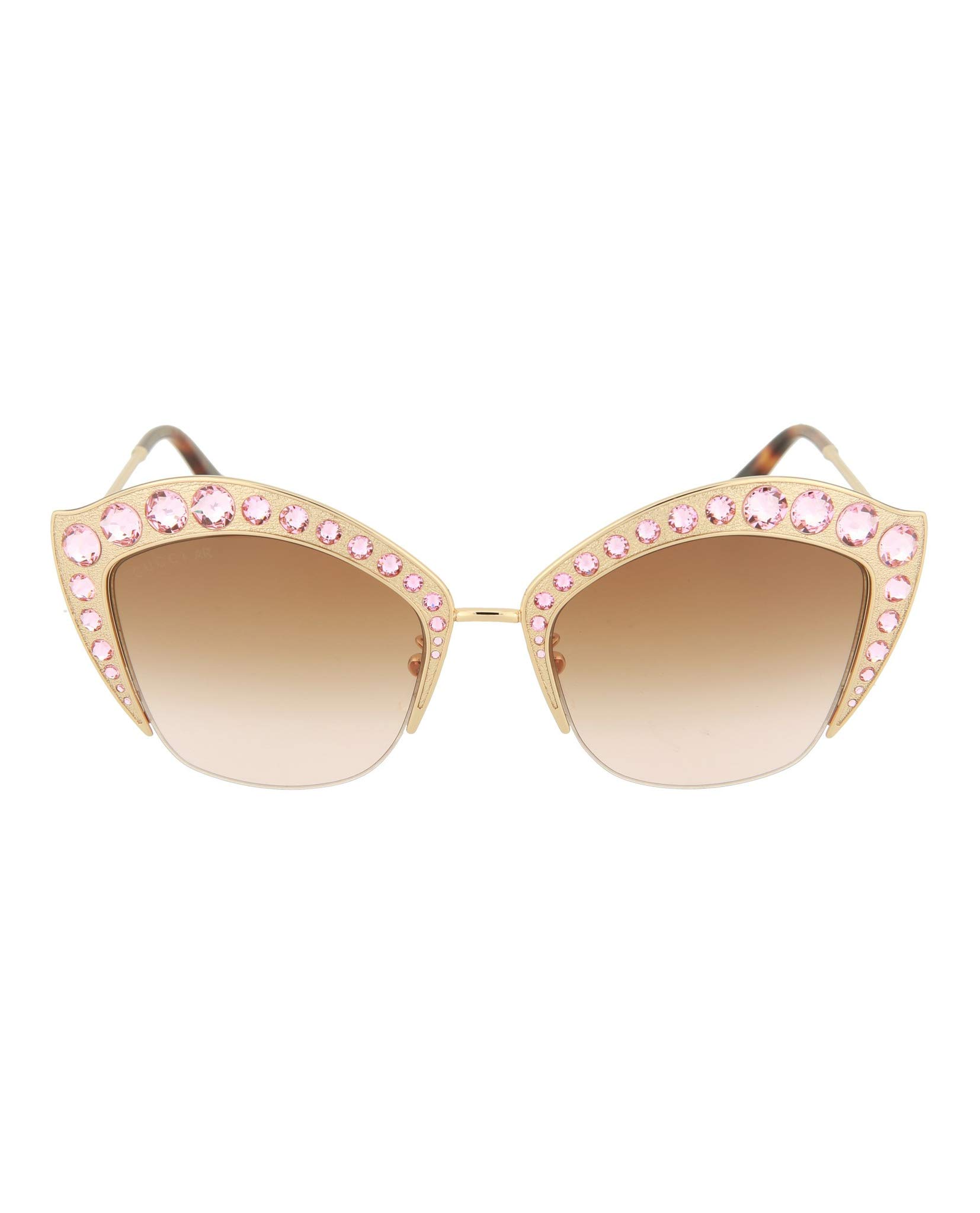 Gucci Cat Eye Sunglasses Gold Brown Luxury Eyewear Made In Italy Metal Frame Designer Fashion for Everyday Luxury