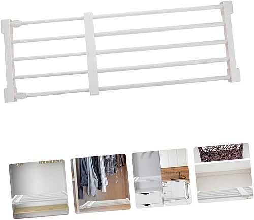 Miniatura 5 de Estante de armario con divisiones en capas, estantes de armario expandibles, barra de tensión, montaje de especias, separadores de despensa, estante