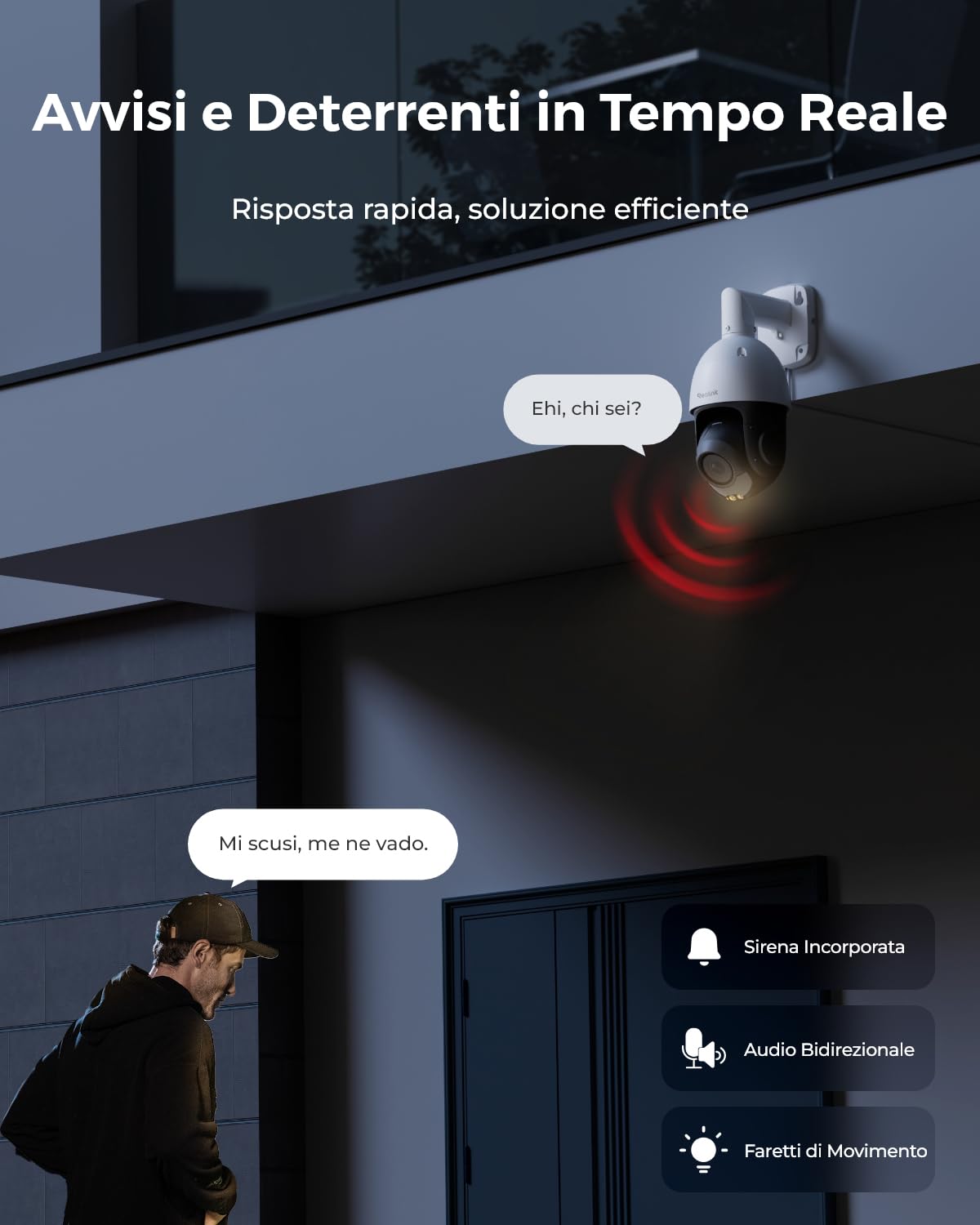 Reolink PoE 4K Telecamera Esterno PTZ, 360°/90° Pan & Tilt, RLC-823S1 | Zoom Ottico 3D 5X, Inseguimento Automatico, Audio a 2 Vie, Rilevamento di Uomo/Veicolo/Animale, Visione Notturna a Colori