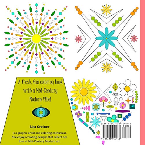 Retro Mod Coloring Book: Fun, Easy Patterns, Mandalas and Designs with a Mid-Century Modern Flair! image 4