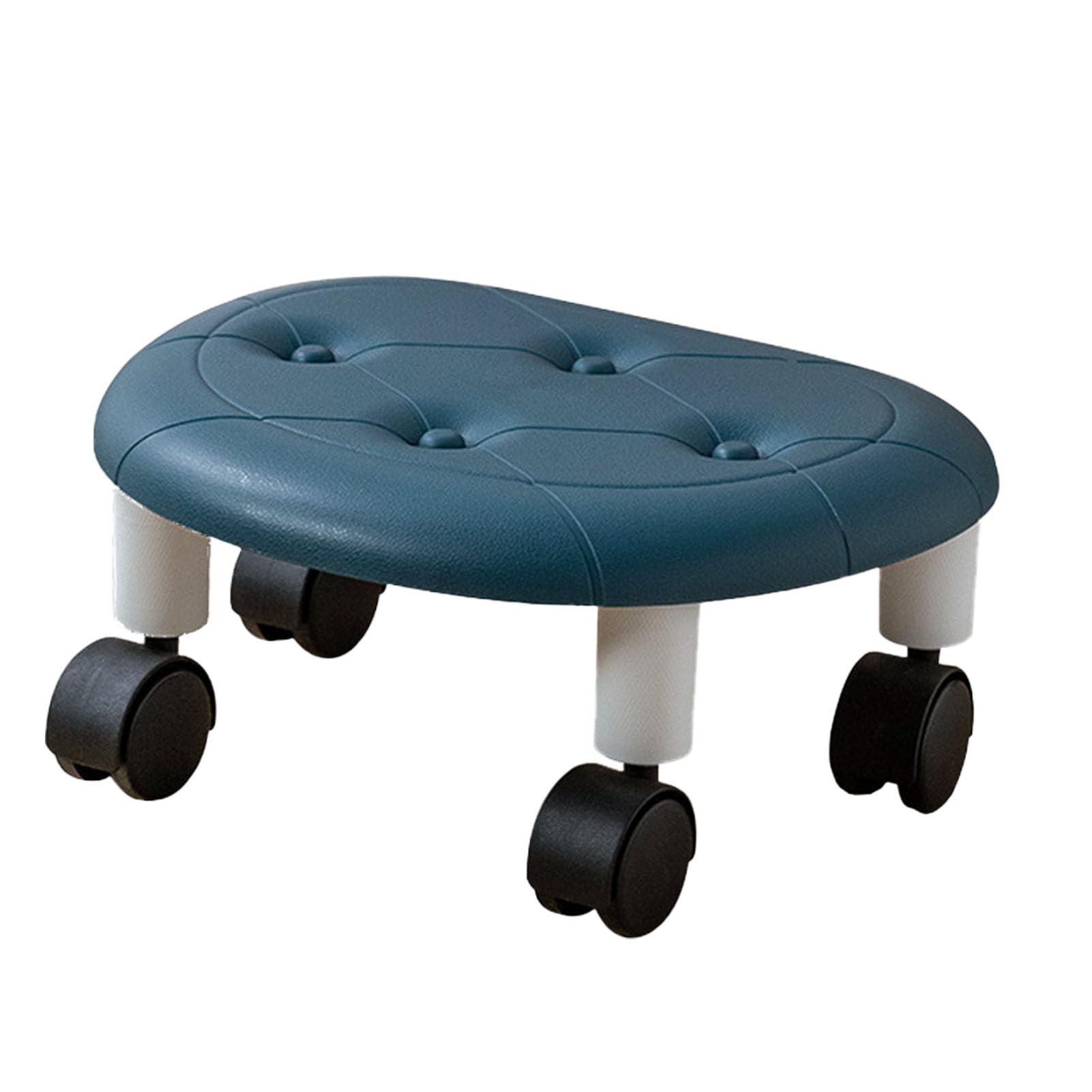 Tabouret roulant bas idéal pour le salon ou la chambre de bébé en couleur bleue