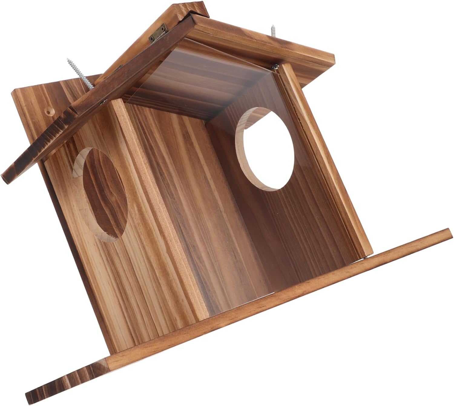 Milisten Wooden Squirrel Feeder Box for Outdoors Wall-Mounted Squirrel Feeding House Sturdy Solid Wood Design for Garden and Backyard Easy to Install