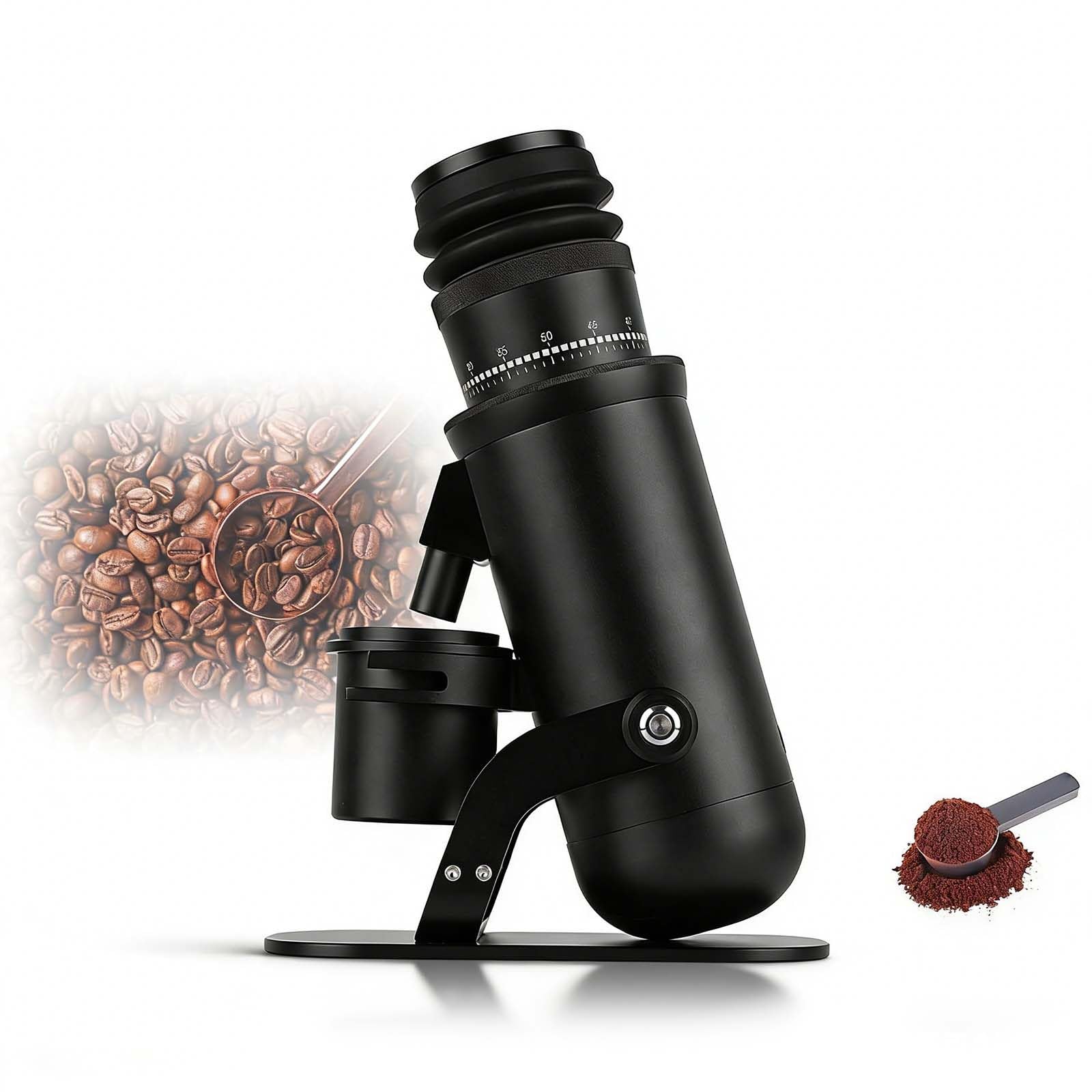 Molinillo De Café Sin Atascarse, Muelas CóNicas De 48 Mm Y 7 Estrellas De Alto Torque, Muele Granos Verdes Y Tueste Ligero, 60 Ajustes Regulables, AntiestáTico Y FáCil De Limpiar.