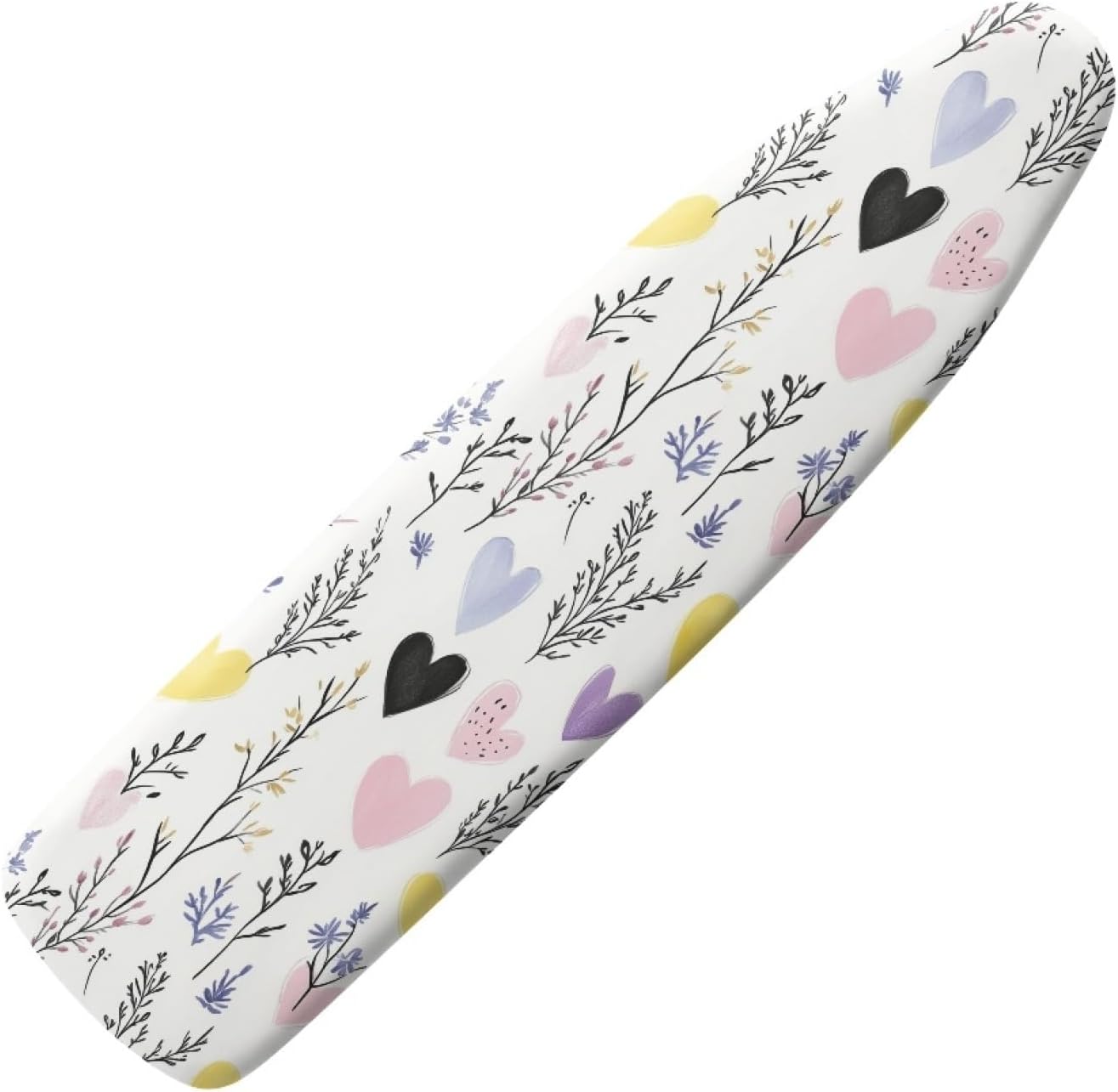 Iron Board Cover with Padding Standard Size White Branch Heart Padded Ironing Board Covers 15x54 Heat Reflective Extra Thick Wide Non Stick Scorch and Stain Resistant Heatproof