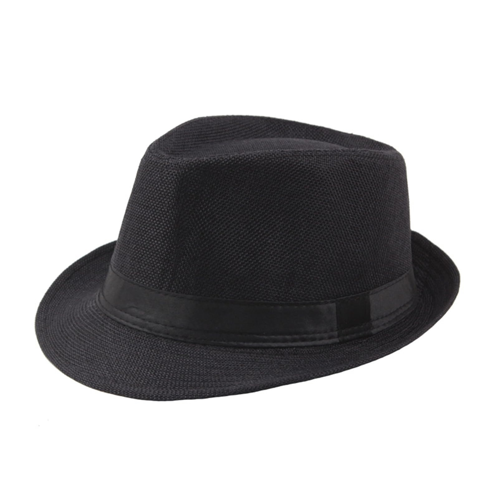 matumou Fedora Hat Wide Brim Color Panama Boater Summer Beach Sunhat for Vacation Male