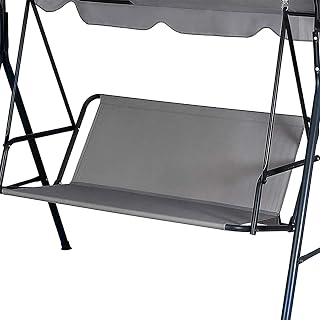 Swing Seat Replacement Covers for Outdoor Patio Swing 3 Seater 600D Upgraded Thicken Oxford Waterproof Fabric Porch Swing Chair Cushion Covers (Gray, 62.2x20.4x20.4 inches)