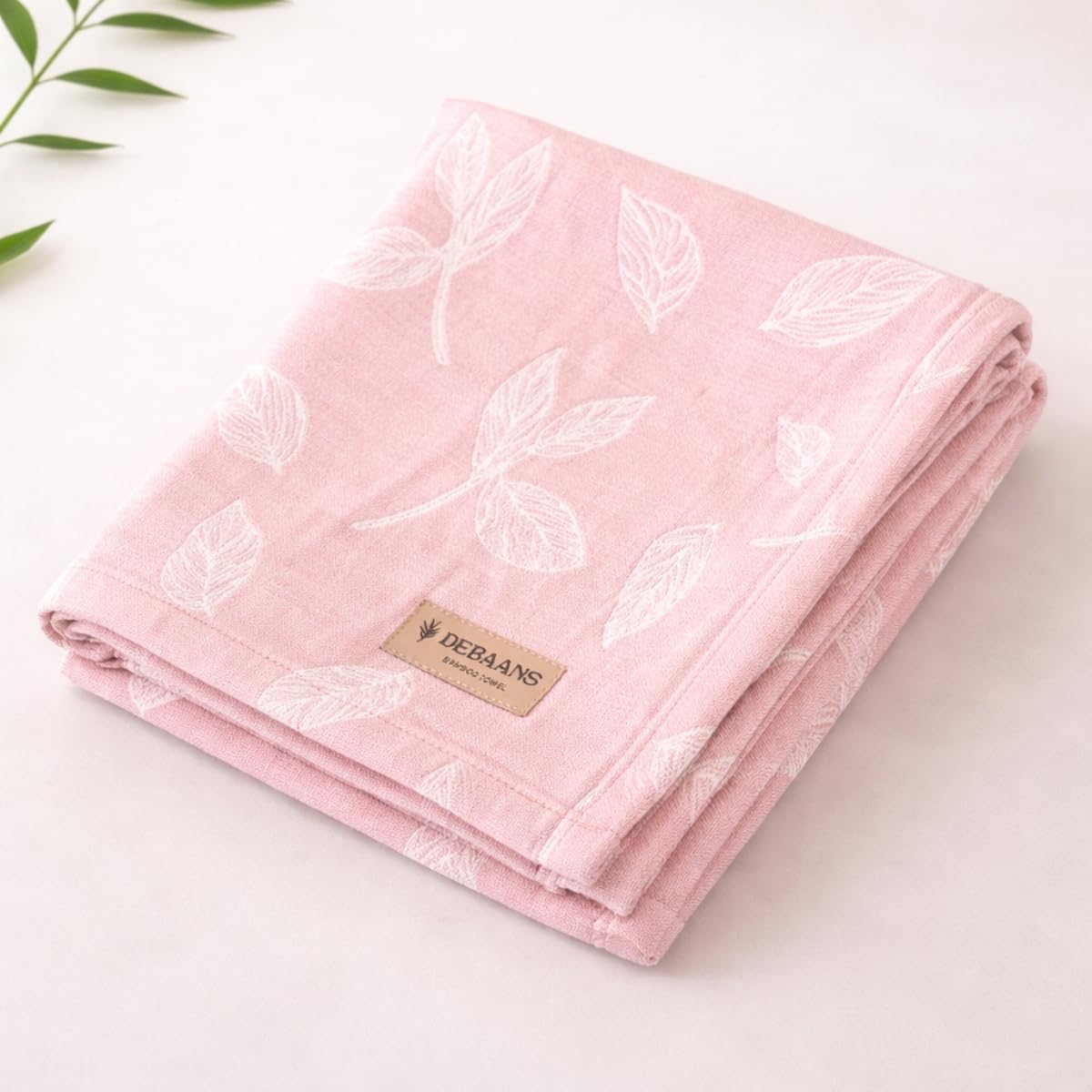 Jacquard 100% Bamboo Bath Towel – Large 75x160 cm | Ultra Absorbent Soft & Breathable | Antibacterial, Quick Dry | 225 GSM Towel for Daily Use, Travel, Gym & Spa (Botanica Blossom Pink, Large)-image-35