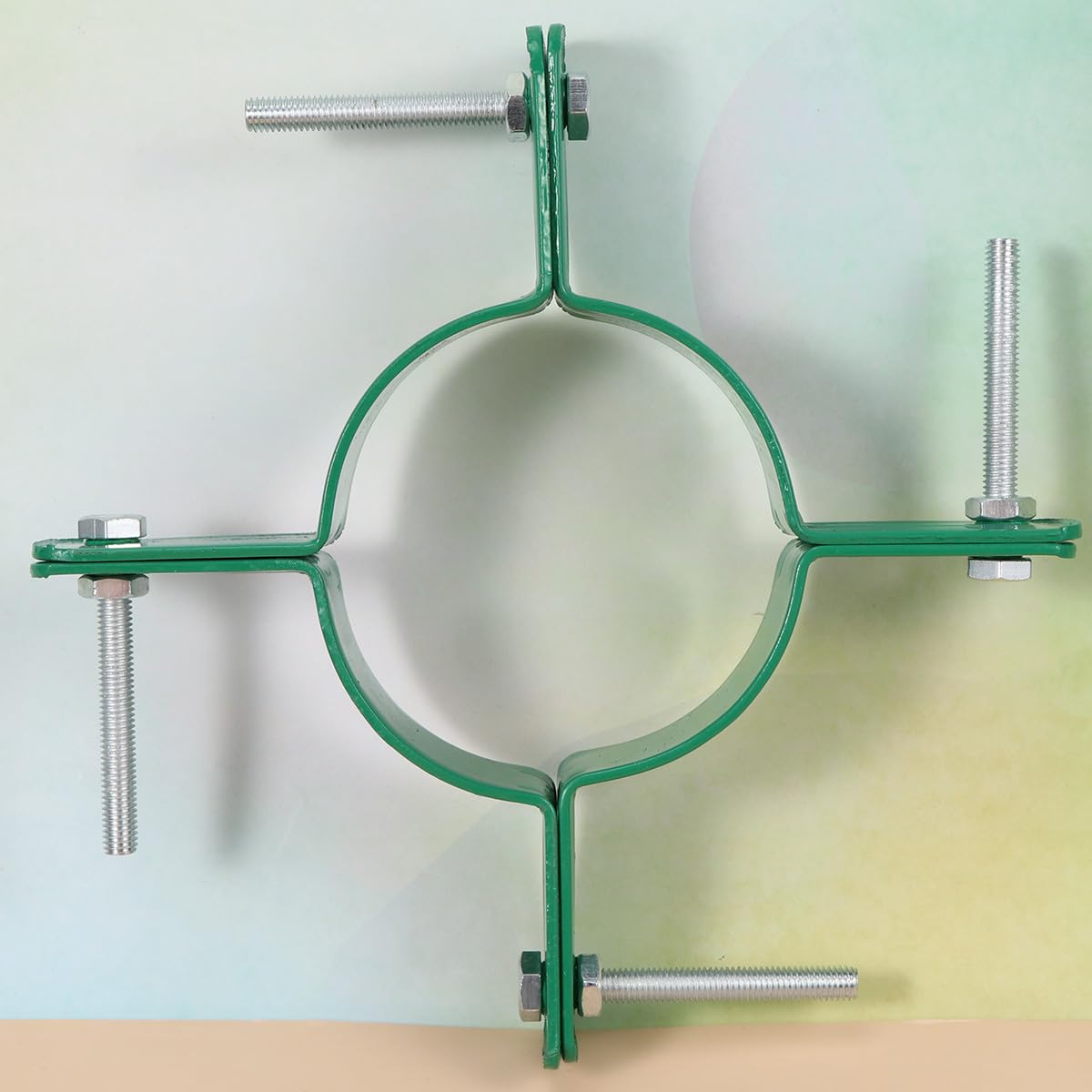 Kisangel Support d'arbre en Fer Rond Vert avec Vis, Fixation Facile pour Arbre en Extérieur, Diamètre 15 Cm, Tuteur Robuste pour Jardin