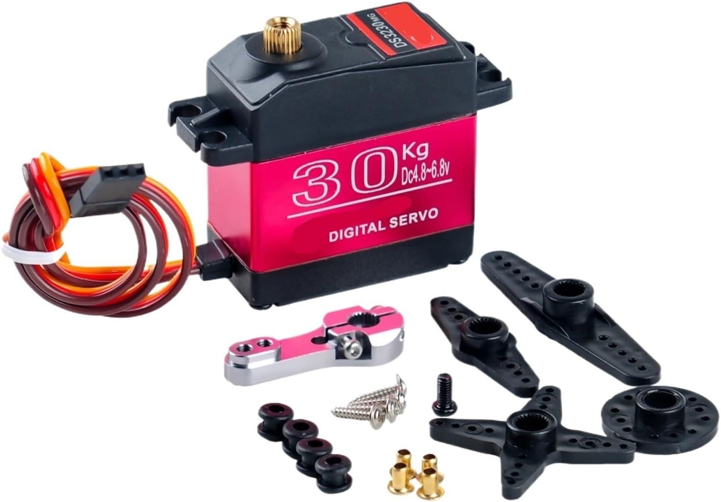 1X 20/25/30/35/40kg Digital Servo Waterproof IP66 RC Servo for 1/8 1/10 Scale High Speed ​​Metal Gear High Torque(DS3230-270)