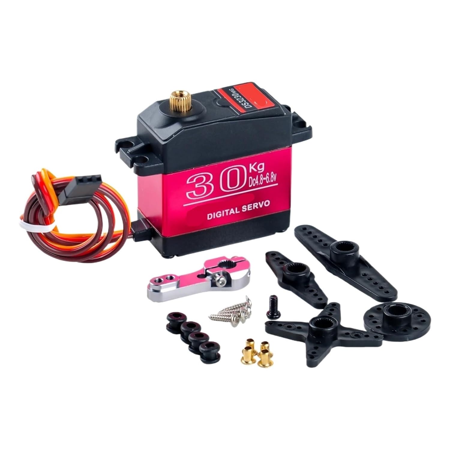 1X 20/25/30/35/40kg Digital Servo Waterproof IP66 RC Servo for 1/8 1/10 Scale High Speed ​​Metal Gear High Torque(DS3230-180)