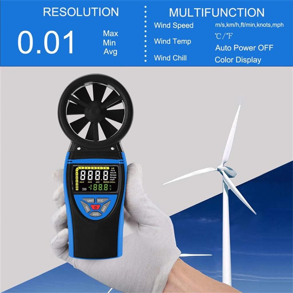 ZLXDP Digital Anemometer Wind Speed Meter Gauge Air Boats Temperature Chill Tester Senor : Patio, Lawn & Garden