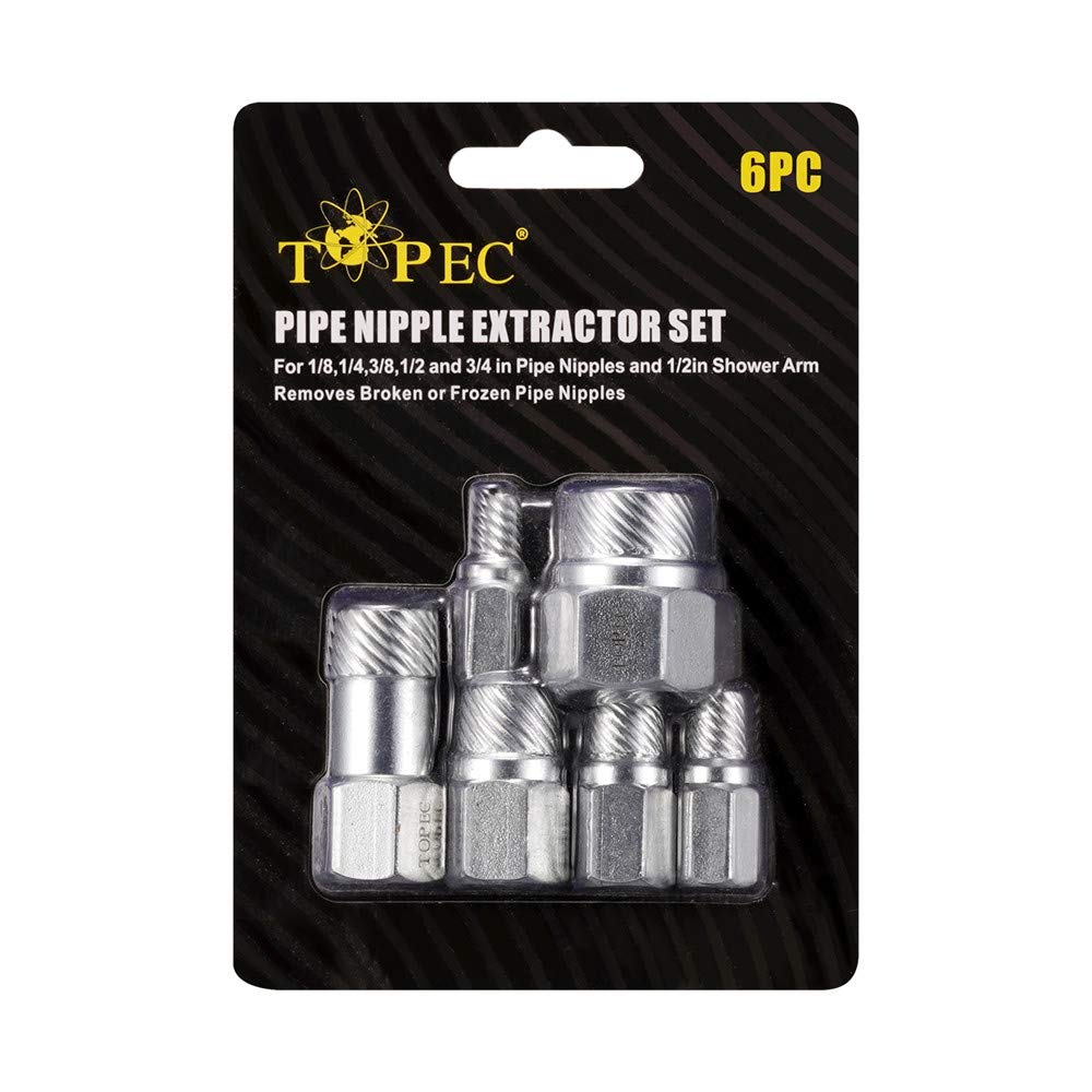 Buy Topec 6Piece Pipe Nipple Extractor Set, Hex Head MultiSpline Easy