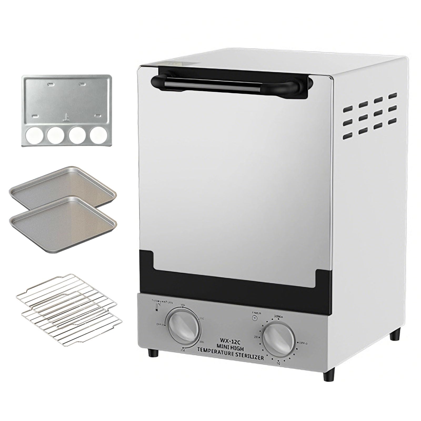 Esterilizador autoclave de gran capacidad de 12L, 1000 W, doble calentador en seco por infrarrojos, temporizador de 30 minutos y ajustable a 250°, esterilizador en autoclave para herramientas de uñas