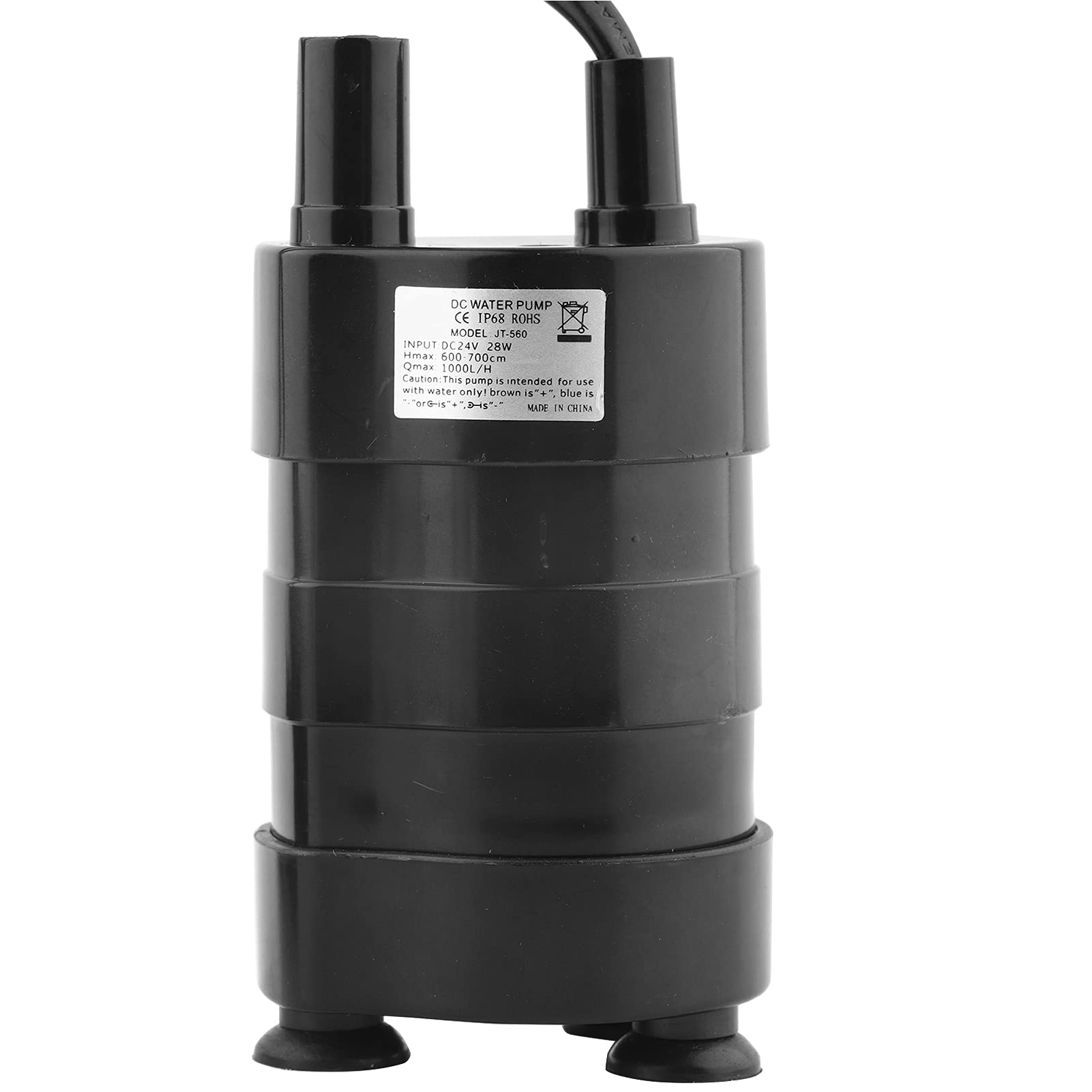 Pompa Acqua Sommergibile DC 24V Brushless, 1000L/H, Prevalenza 7M, Ultra Silenziosa, Temperatura -20℃-90℃, 12mm Uscita, per Raffreddamento Computer
