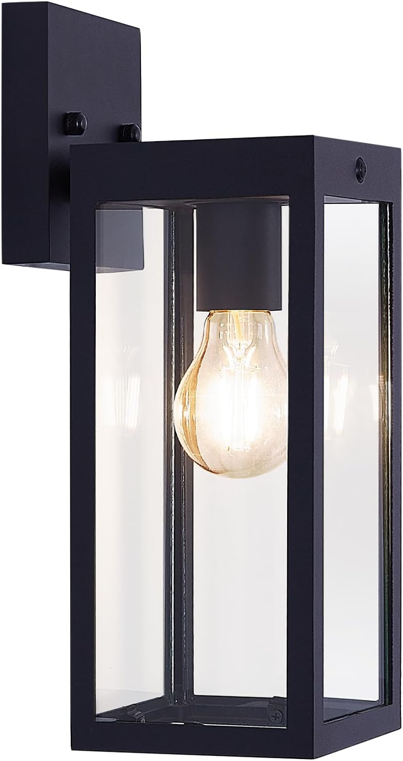 Solar Wall Lights Outdoor Waterproof,Outside Dusk to Dawn Solar Porch Light,Exterior Lighting Wall Sconce Lantern Lamp Wall Mount Fixture for House,Front Door,Patio,Garage,Shed