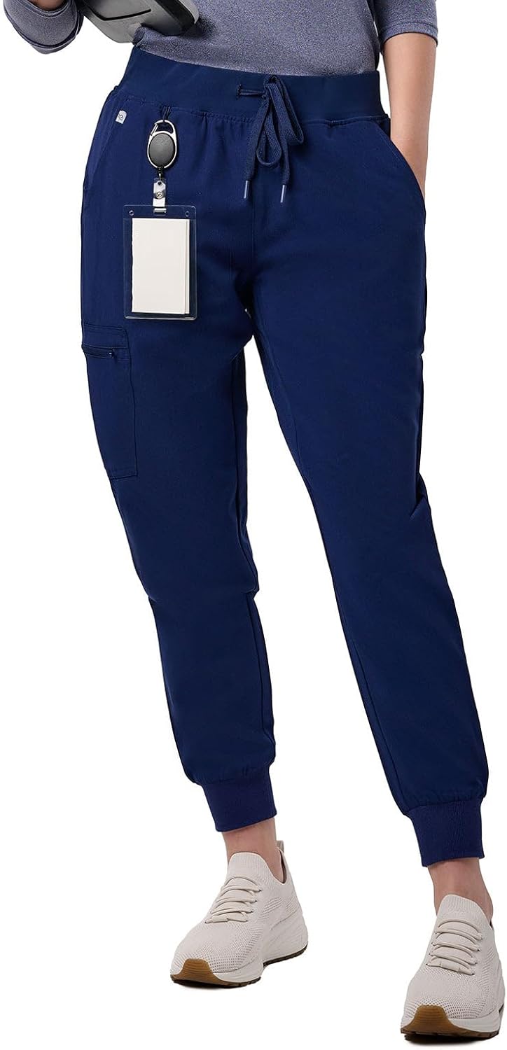 Peelz Arabella 5-Pocket Jogger Scrub Pants for Women - Elastic Waistband, Soft Joggers Women’s Scrubs, Slim Fit